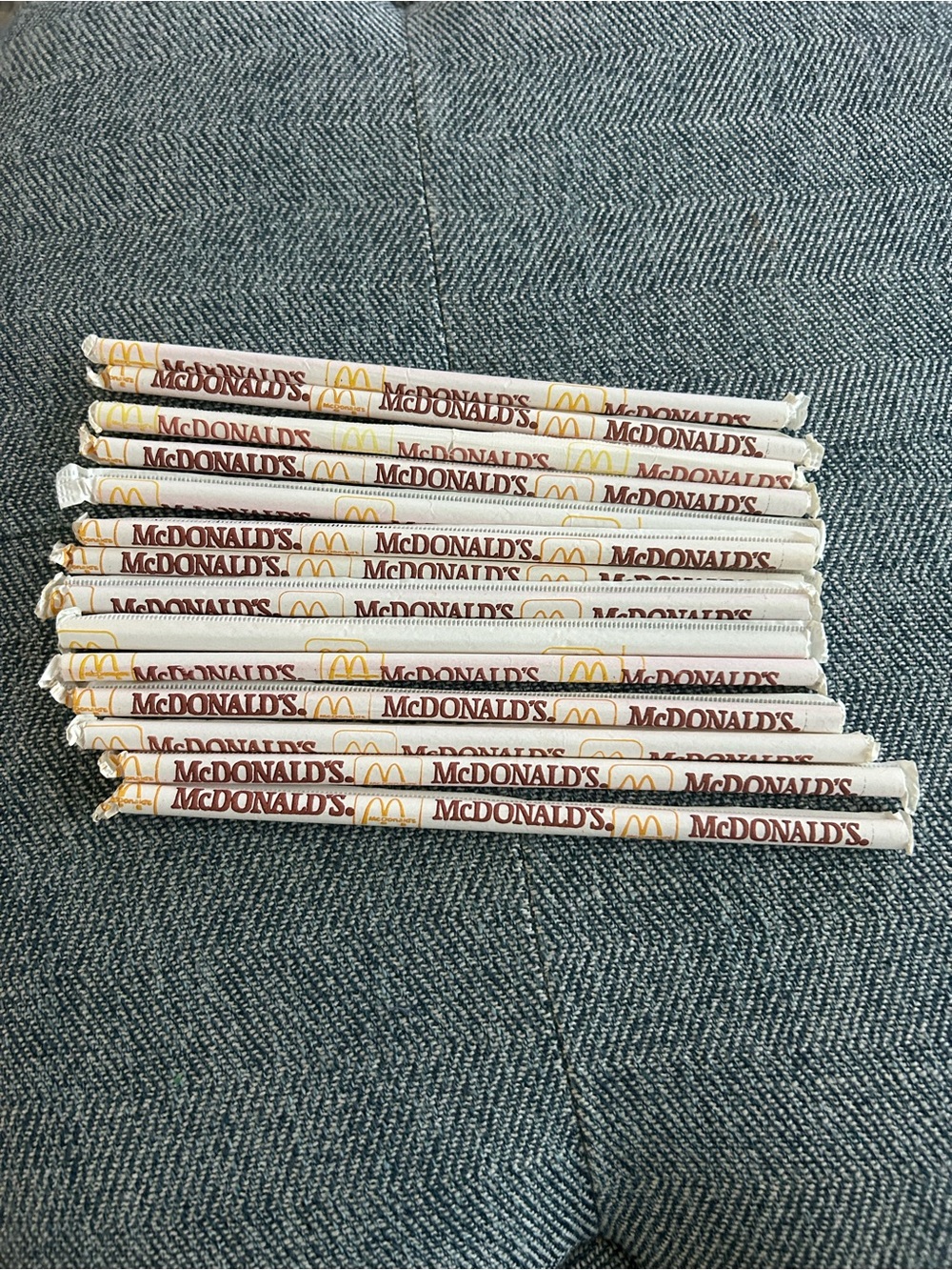 Vintage McDonald's Unopened Paper Wrapped Plastic Straws Lot of 14 Deadstock